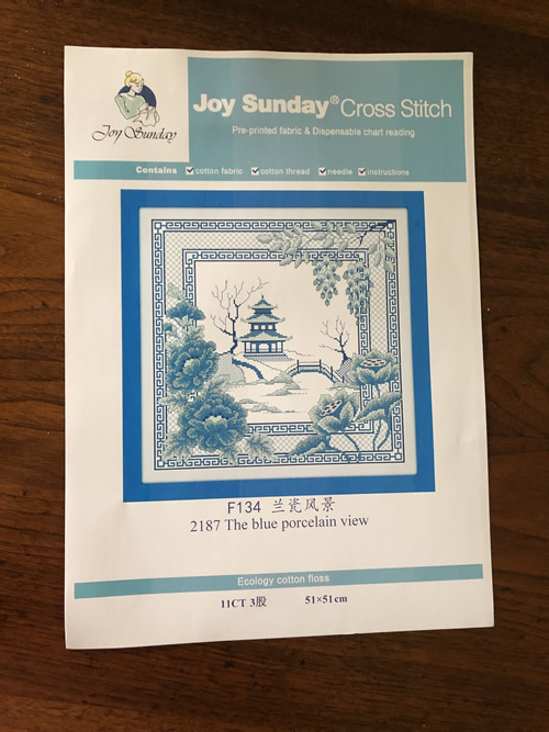 Blue Willow Crossstitch Kit Instructions for Pre-Printed Fabric Cross Stitch