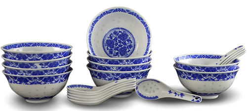 Rice Pattern China or Rice Grain Porcelain