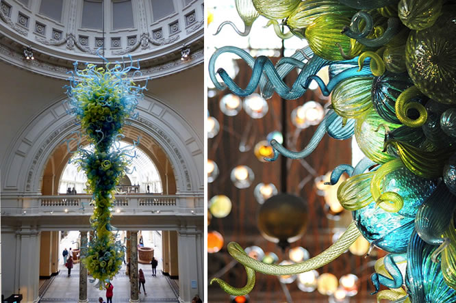 Chihuly Style Blown Glass Chandeliers